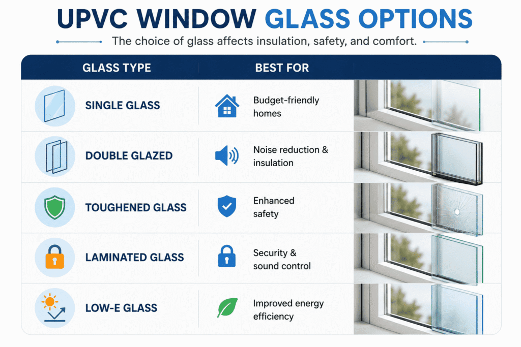 UPVC Windows glass option