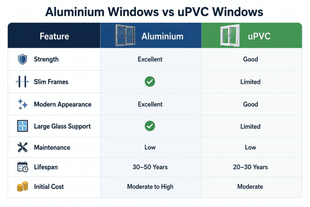 Aluminum windows